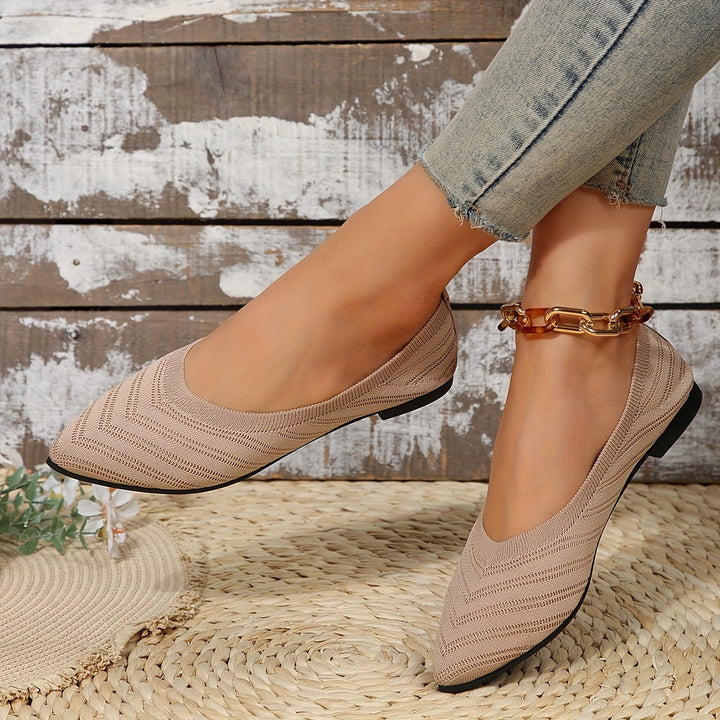 Square Toe Slip-On Flats - Available in Multiple Colours