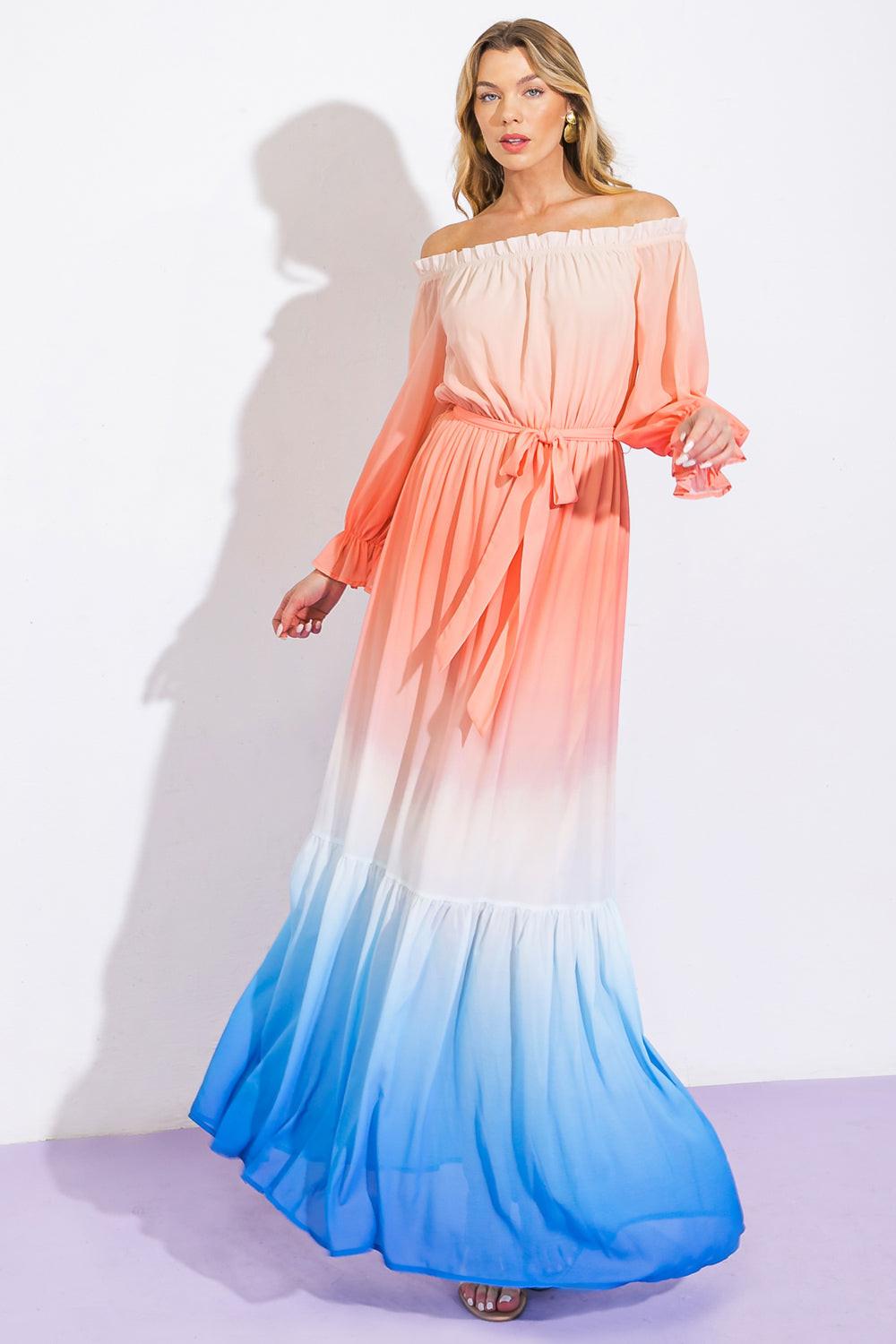 Enchant My Love Woven Off-Shoulder Maxi Dress for Women