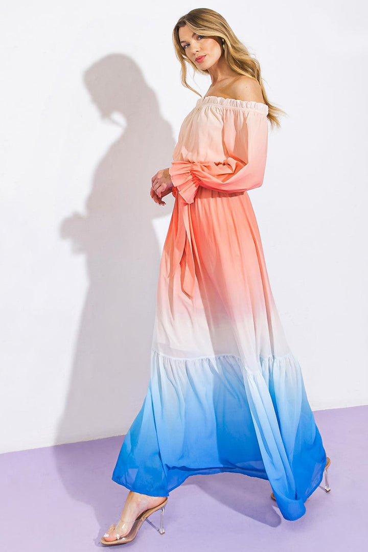 Enchant My Love Woven Off-Shoulder Maxi Dress for Women — detail