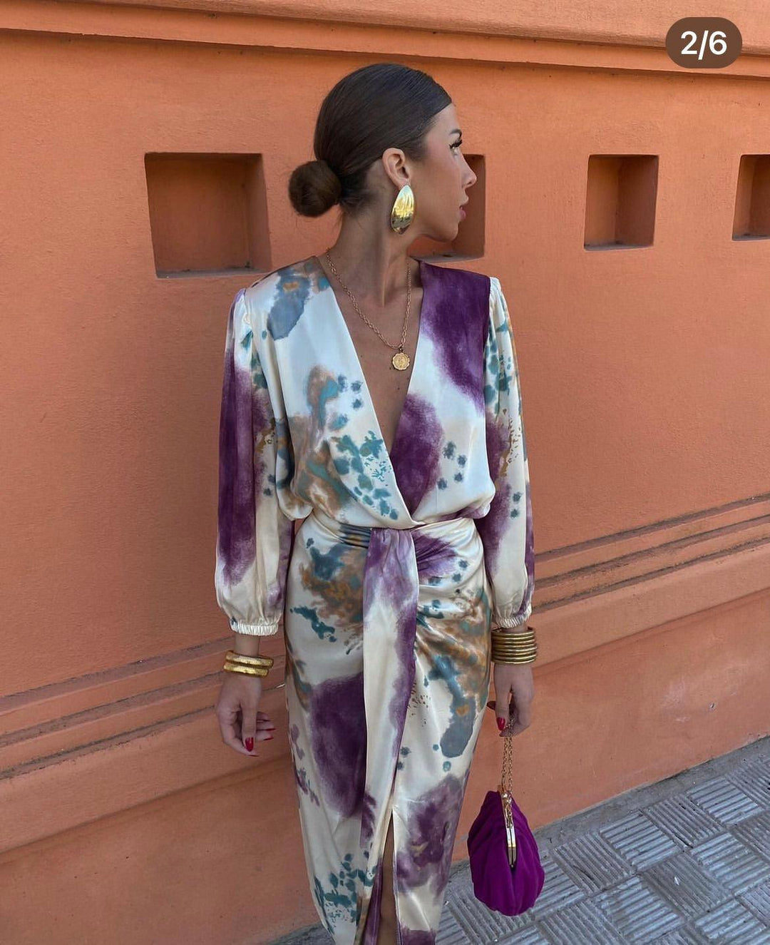 Composed Evening Dress with a Fluid, Draping Skirt