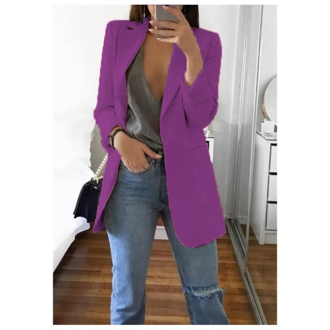 Printed Double-Breasted Blazer for Smart Office Dressing