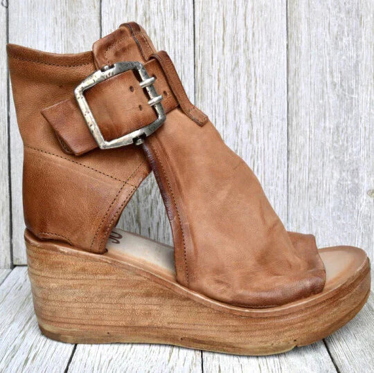 Bohemian Wedge Sandals with Non-Slip Rubber Sole