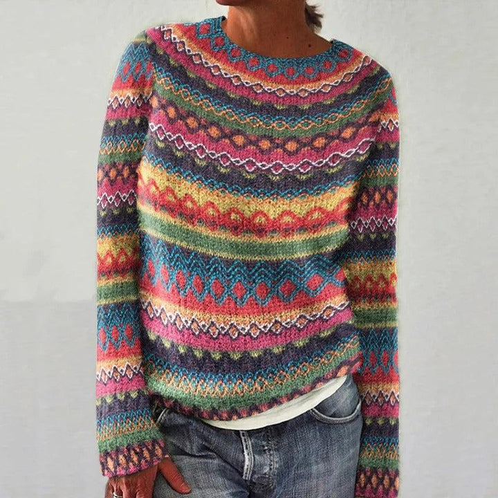 Relaxed-Fit Colour Knit Jumper for Women
