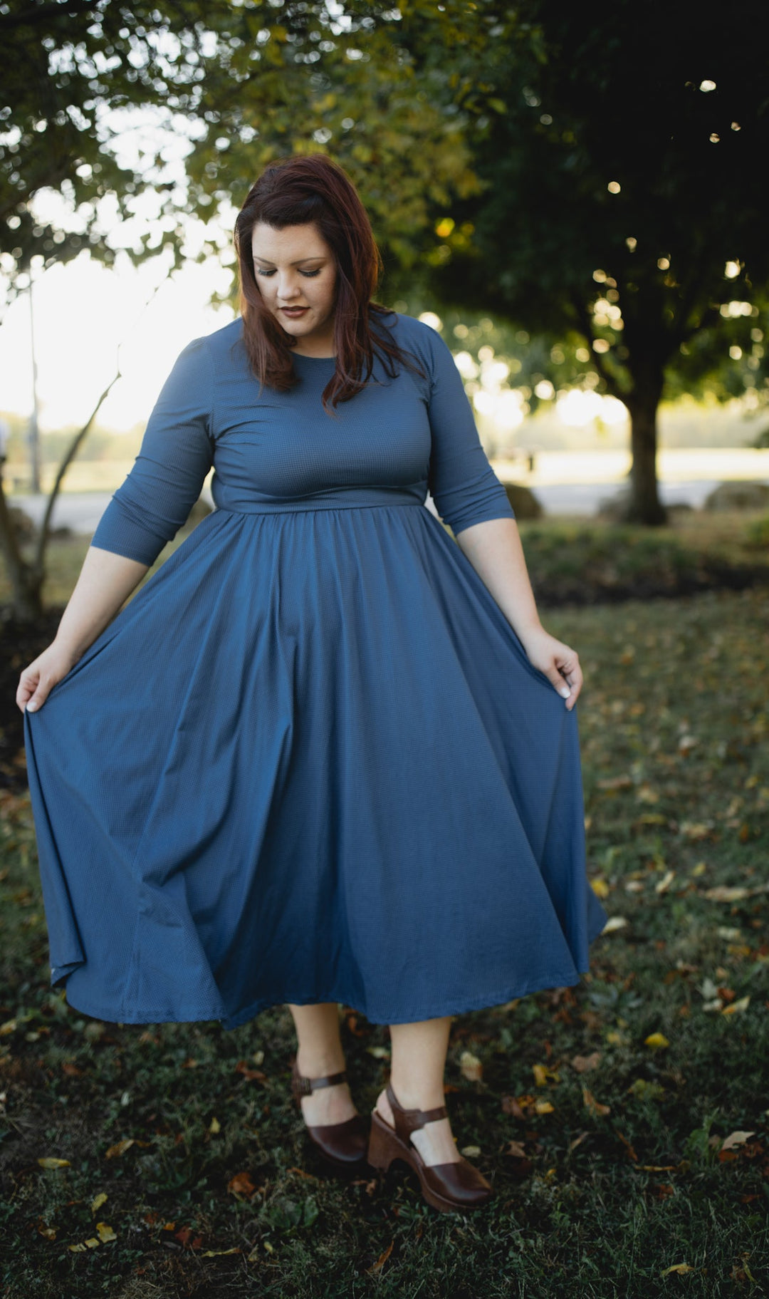 Indigo Lattice ~ Faye Dress for Women - gallery