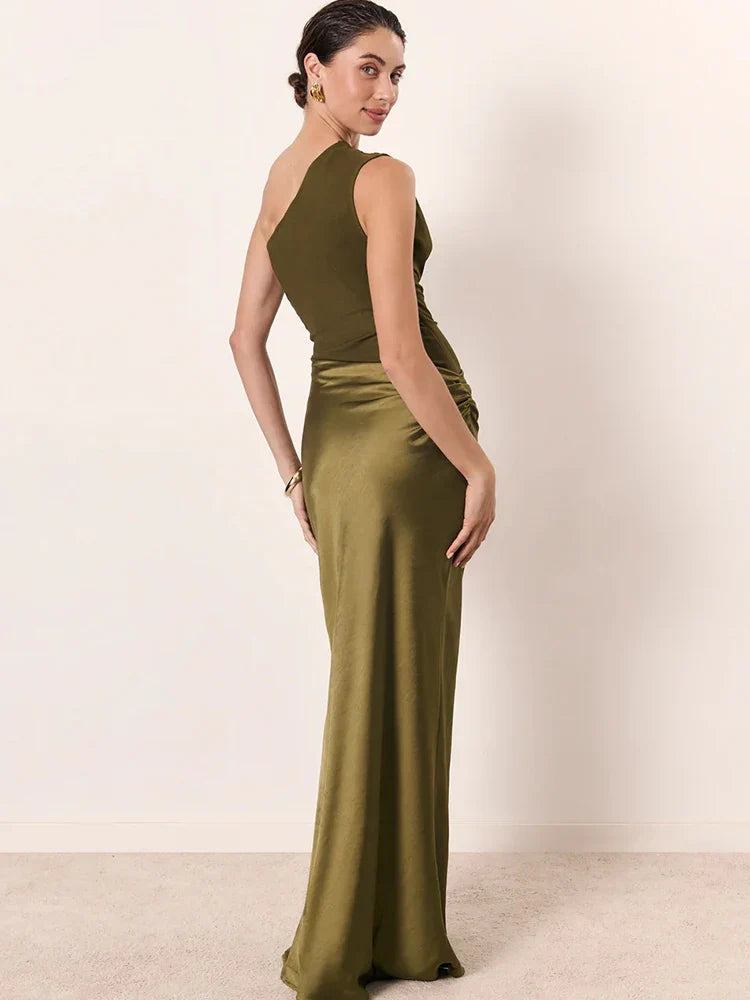 Julissia Satin One Shoulder Dress for Women - gallery