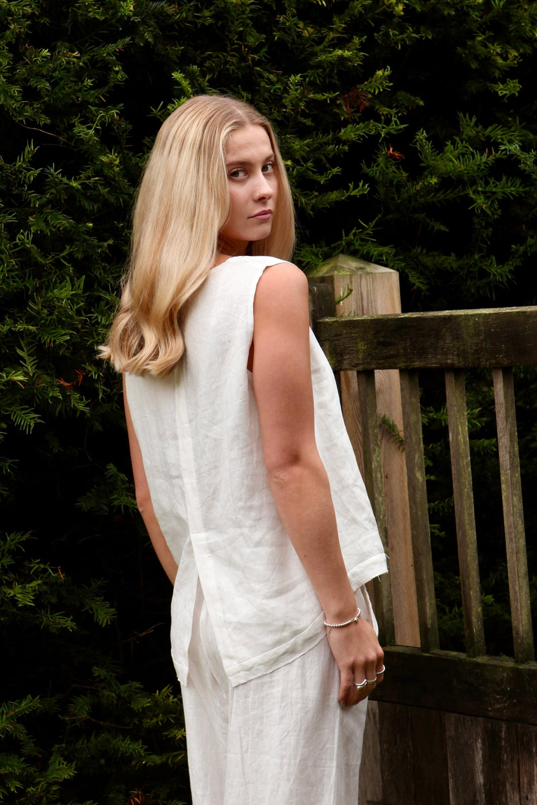 Aimie Linen Top | Linen Back Detail Top — gallery