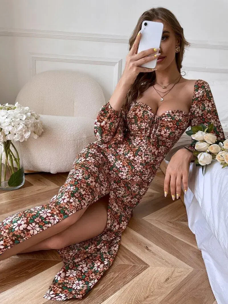 Floral Cutout Dress with Heart Detail for Women