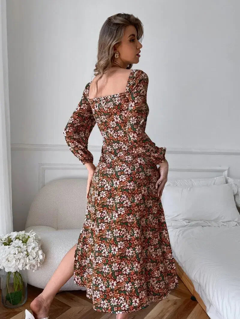 Floral Cutout Dress with Heart Detail for Women
