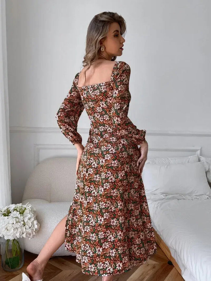 Floral Cutout Dress with Heart Detail for Women