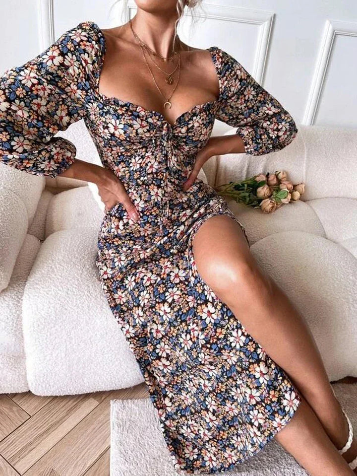 Floral Cutout Dress with Heart Detail for Women