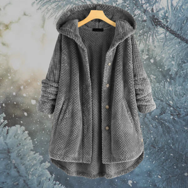 Hooded Fleece Jacket with Fitted Hood for Women