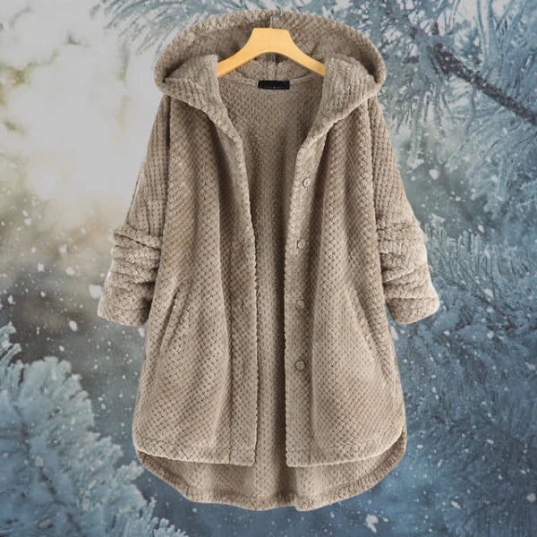 Hooded Fleece Jacket with Fitted Hood for Women