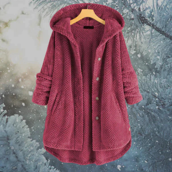 Hooded Fleece Jacket with Fitted Hood for Women