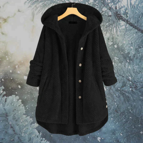 Hooded Fleece Jacket with Fitted Hood for Women