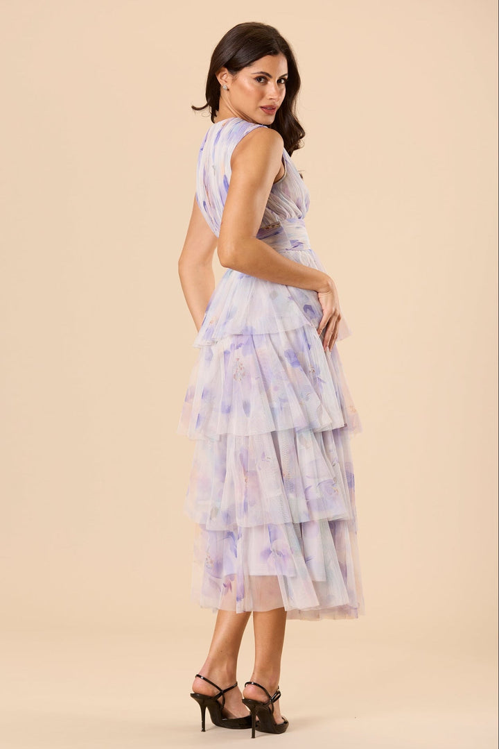 Astrid Tulle Midi Dress in Amethyst Floral for Women - gallery