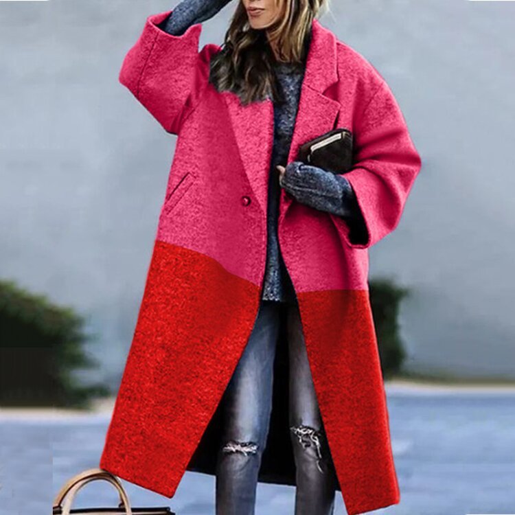 Structured Lapel Coat in a Heavy Wool Blend Fabric