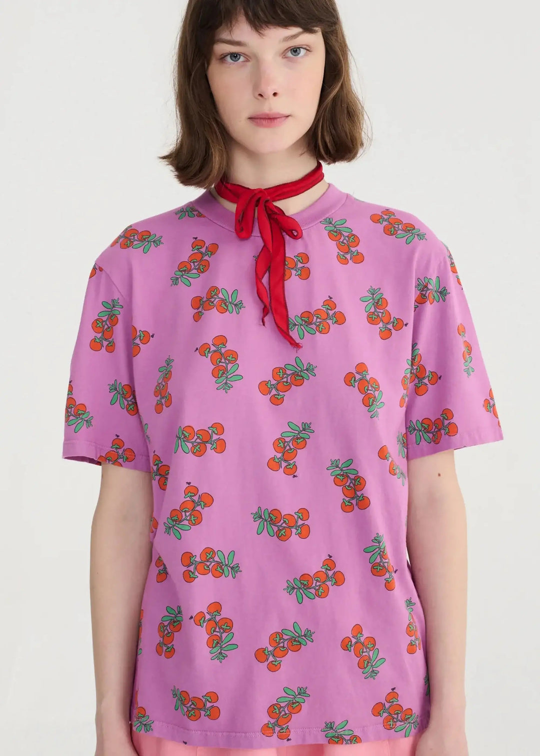 Tomatoes Print Fitted TShirt Top for Women