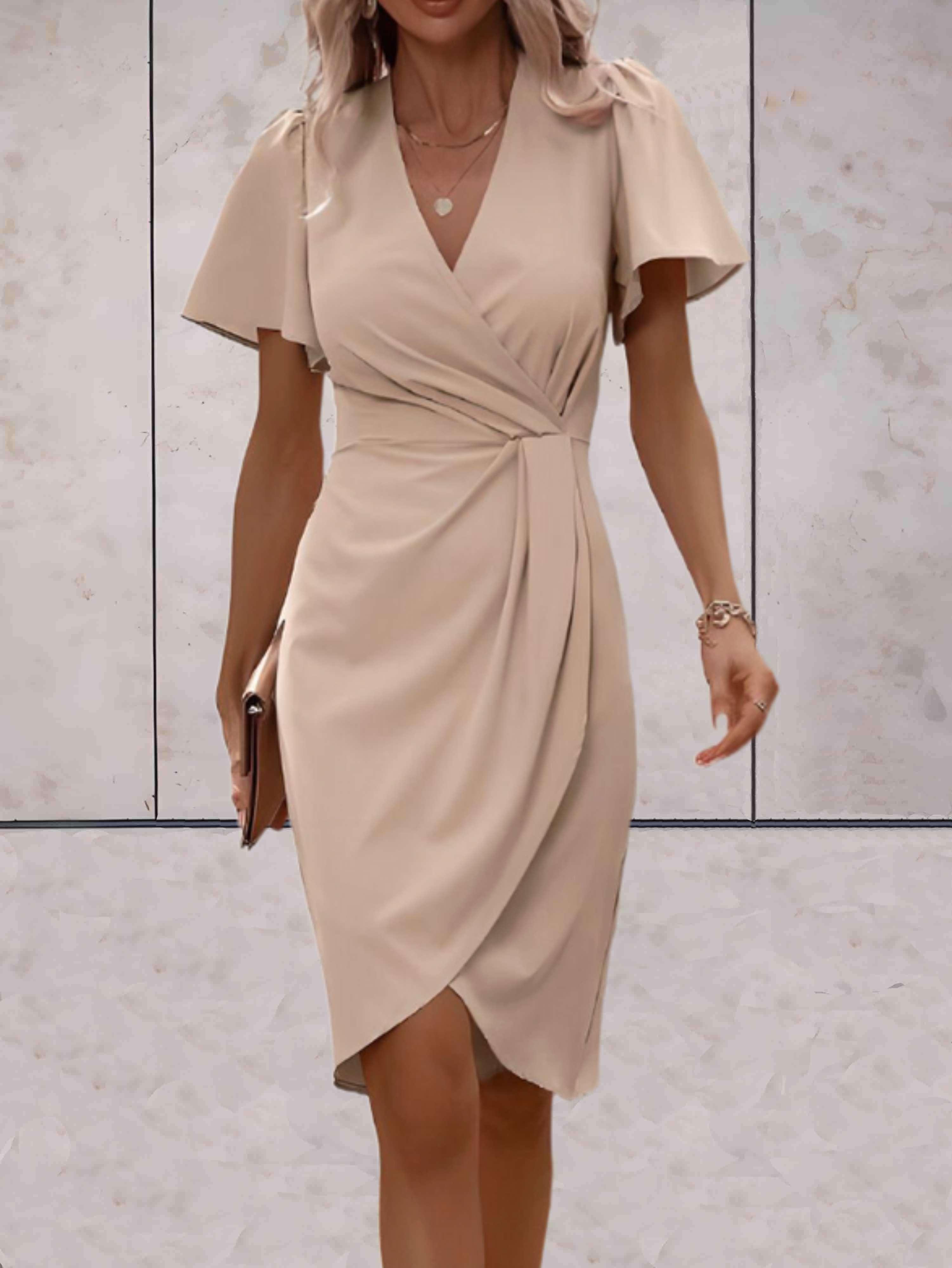 Stylish Short Sleeve Wrap Dress