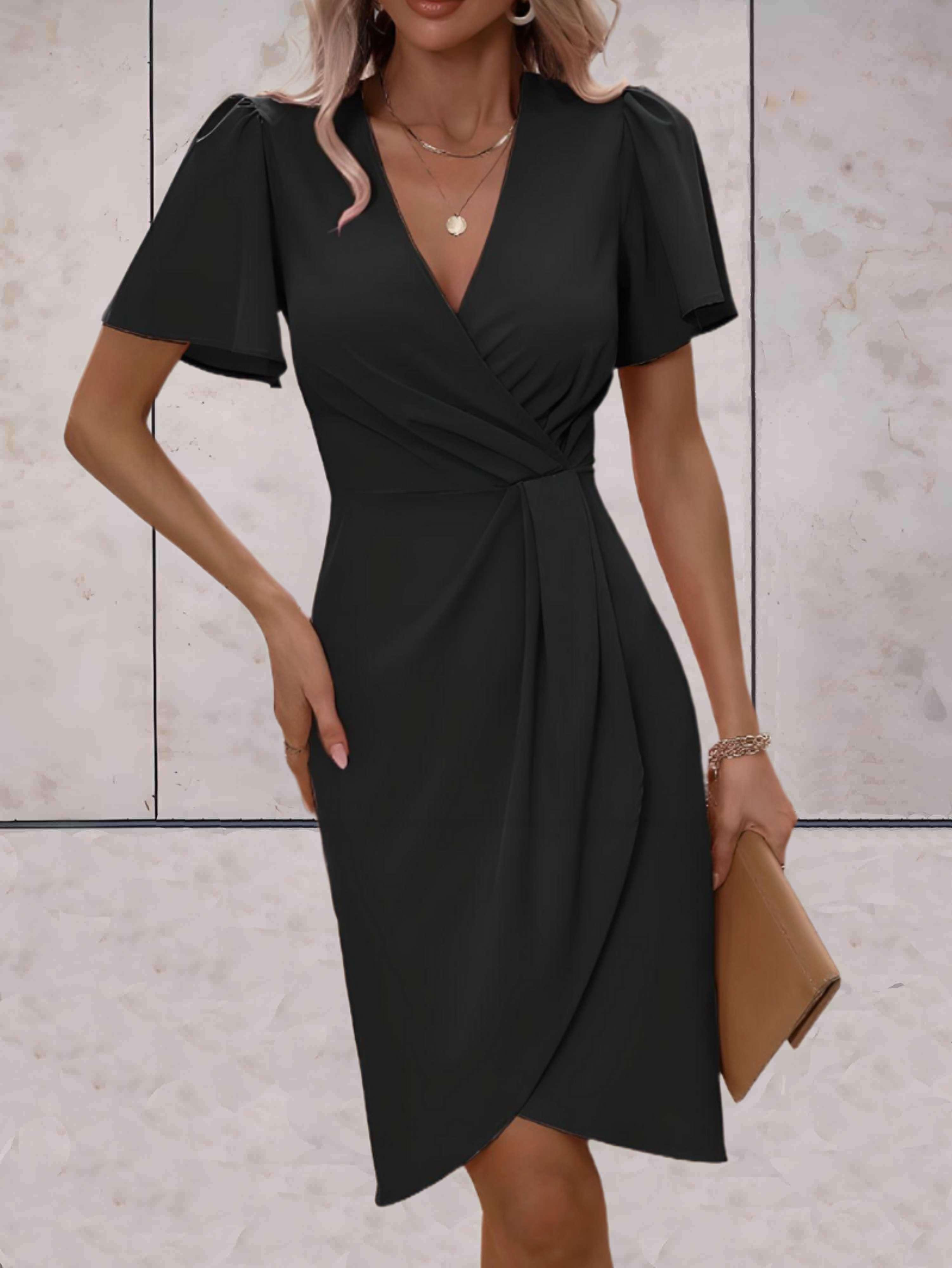 Stylish Short Sleeve Wrap Dress