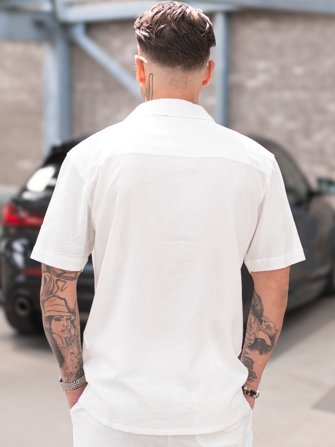 Beau White Linen Resort Shirt with Camp Collar - gallery