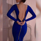 Bernadeth Elegant Bodycon Dress Featuring a Full-Length Back Zipper