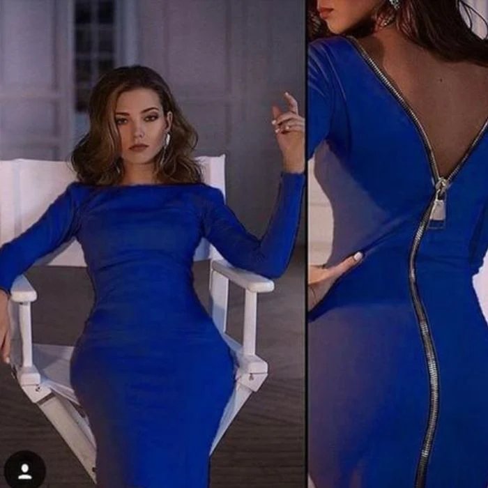 Bernadeth Elegant Bodycon Dress Featuring a Full-Length Back Zipper