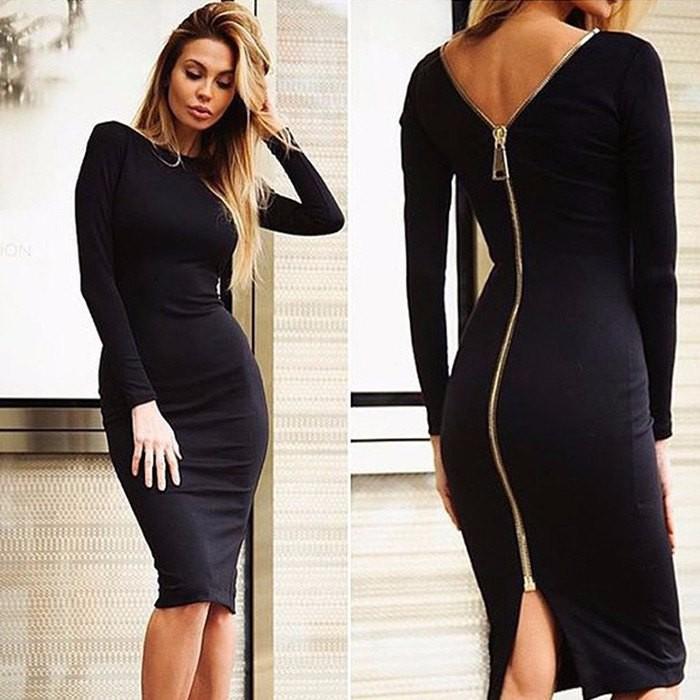 Bernadeth Bodycon Dress with Full-Length Back Zipper