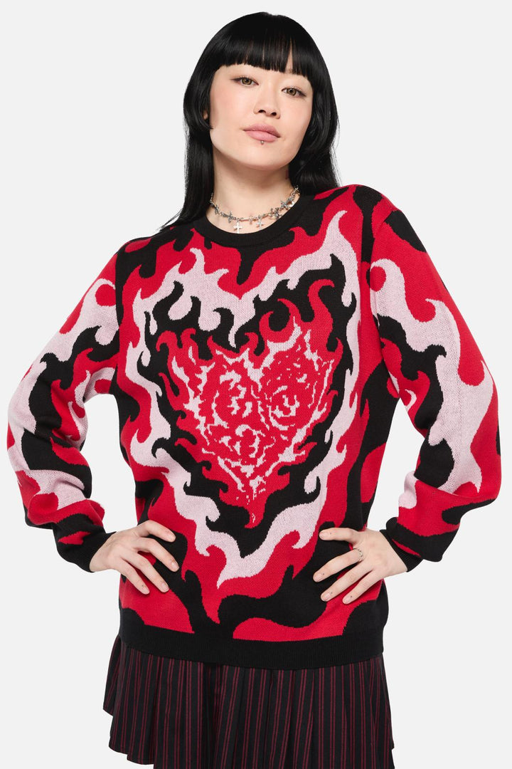 Heartbreak Knit Sweater Knit Top for Women