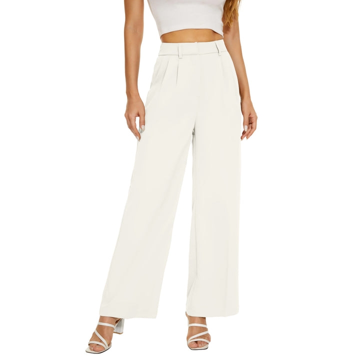 Loose Office Trousers Business Casual Pants Tall Type for Women - Beige