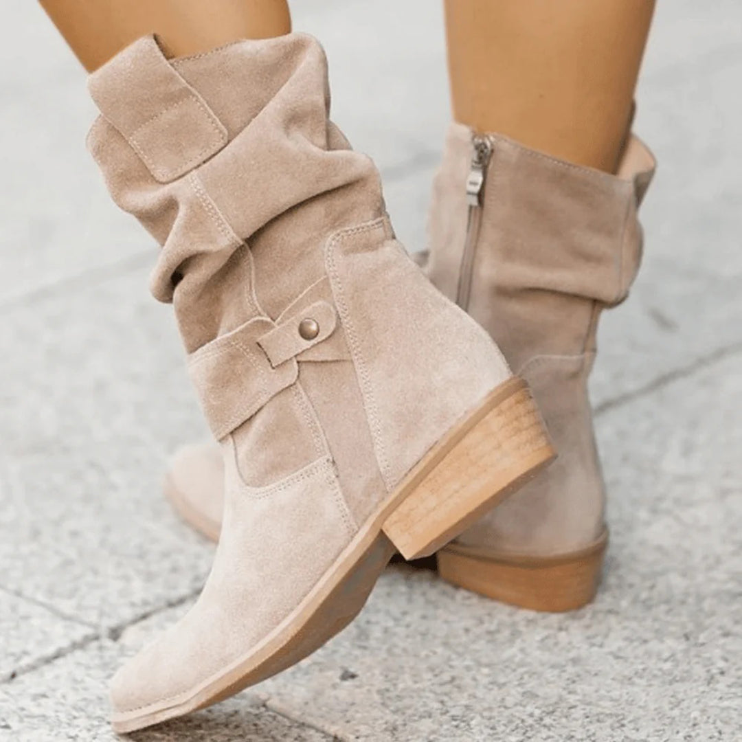 Ankle Boots with a Low Block Heel for Women
