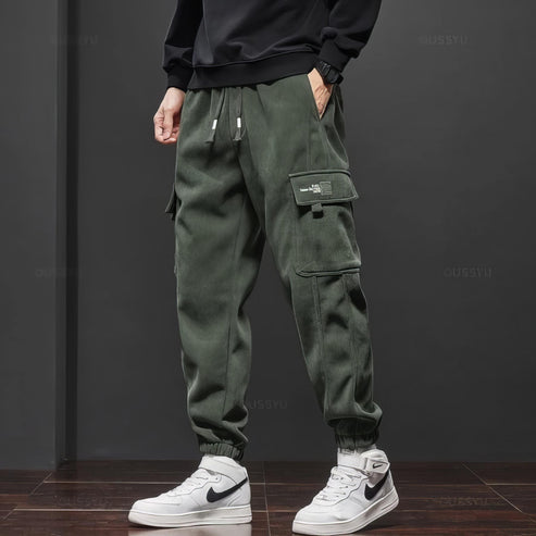 Wide-Leg Corduroy Fleece Trousers in a Relaxed Fit