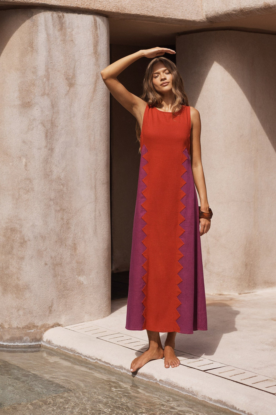 Binnie Dress In Foxglove Rosa — gallery