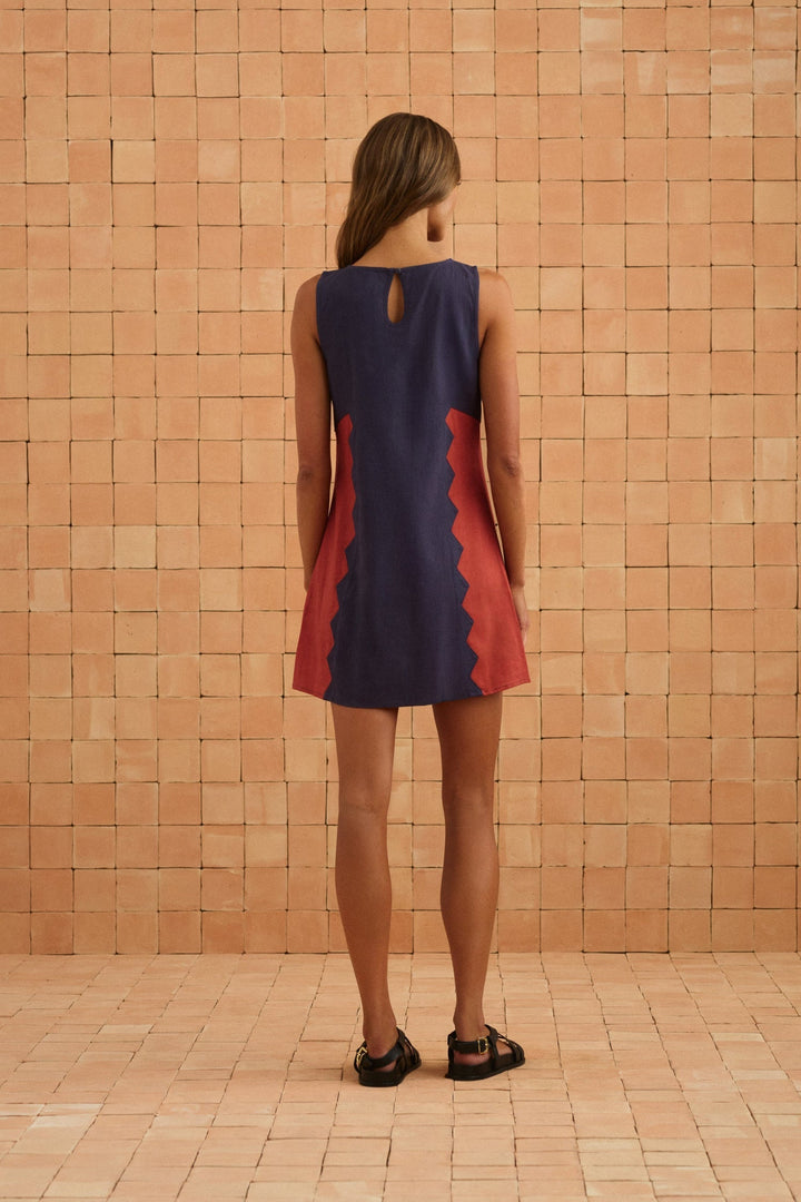 Binnie Mini Dress In Foxglove — gallery