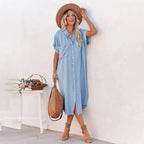 Ayla Denim Dress with Short Sleeves