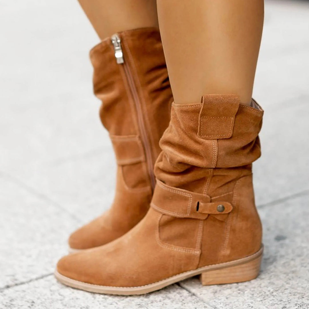 Ankle Boots with a Low Block Heel for Women