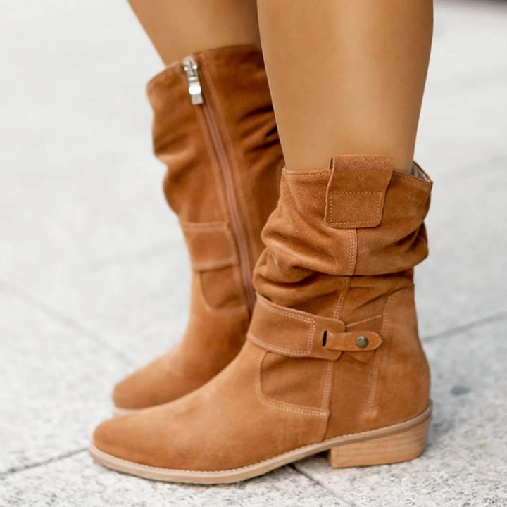 Ankle Boots with a Low Block Heel for Women