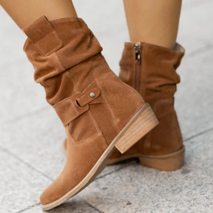 Ankle Boots with a Low Block Heel for Women