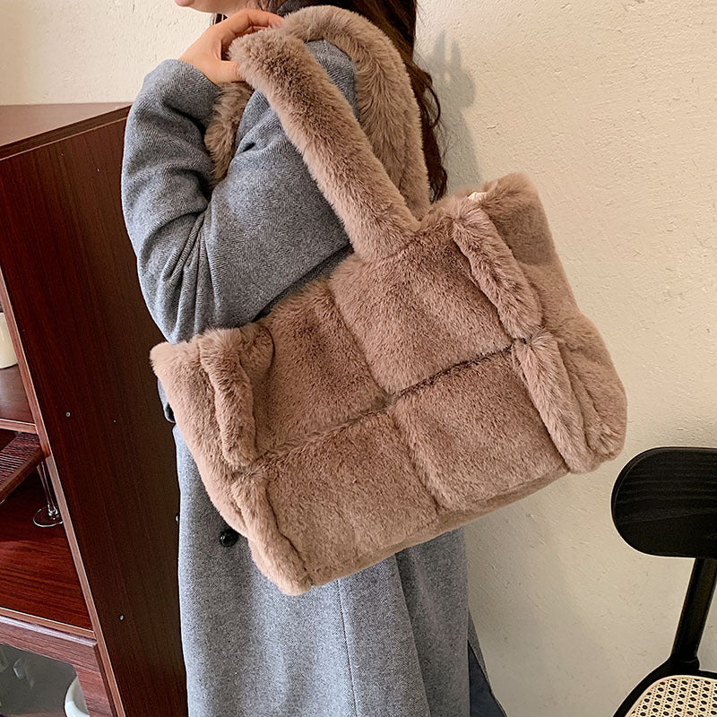 Dante Plush Handbag in Six Colours - Women's Winter Bag