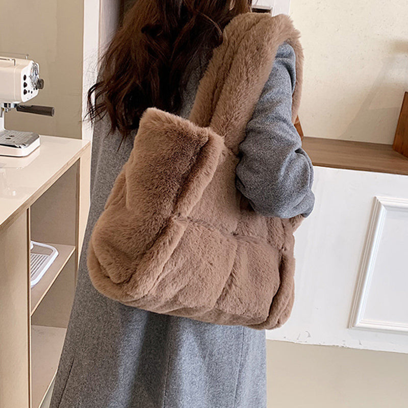 Dante Plush Handbag in Six Colours - Women's Winter Bag