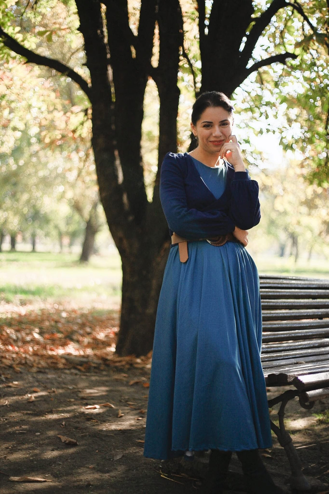 Indigo Lattice ~ Faye Dress for Women - gallery