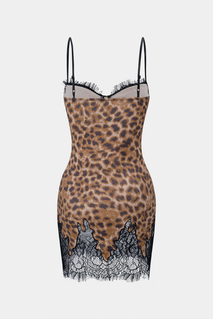 A&a Leopard Print Lace Mini Dress for Women - gallery