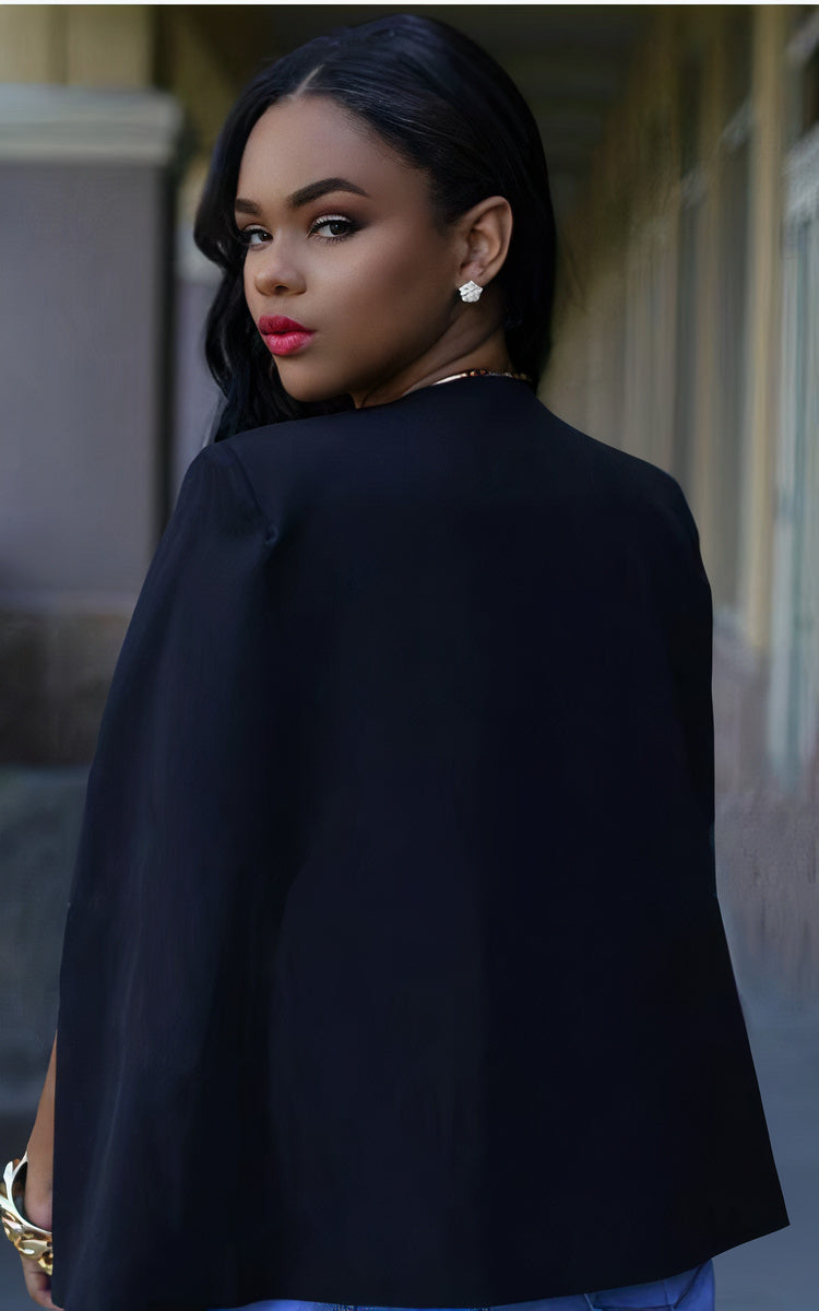 Meike Cape Blazer with Structured Shoulders