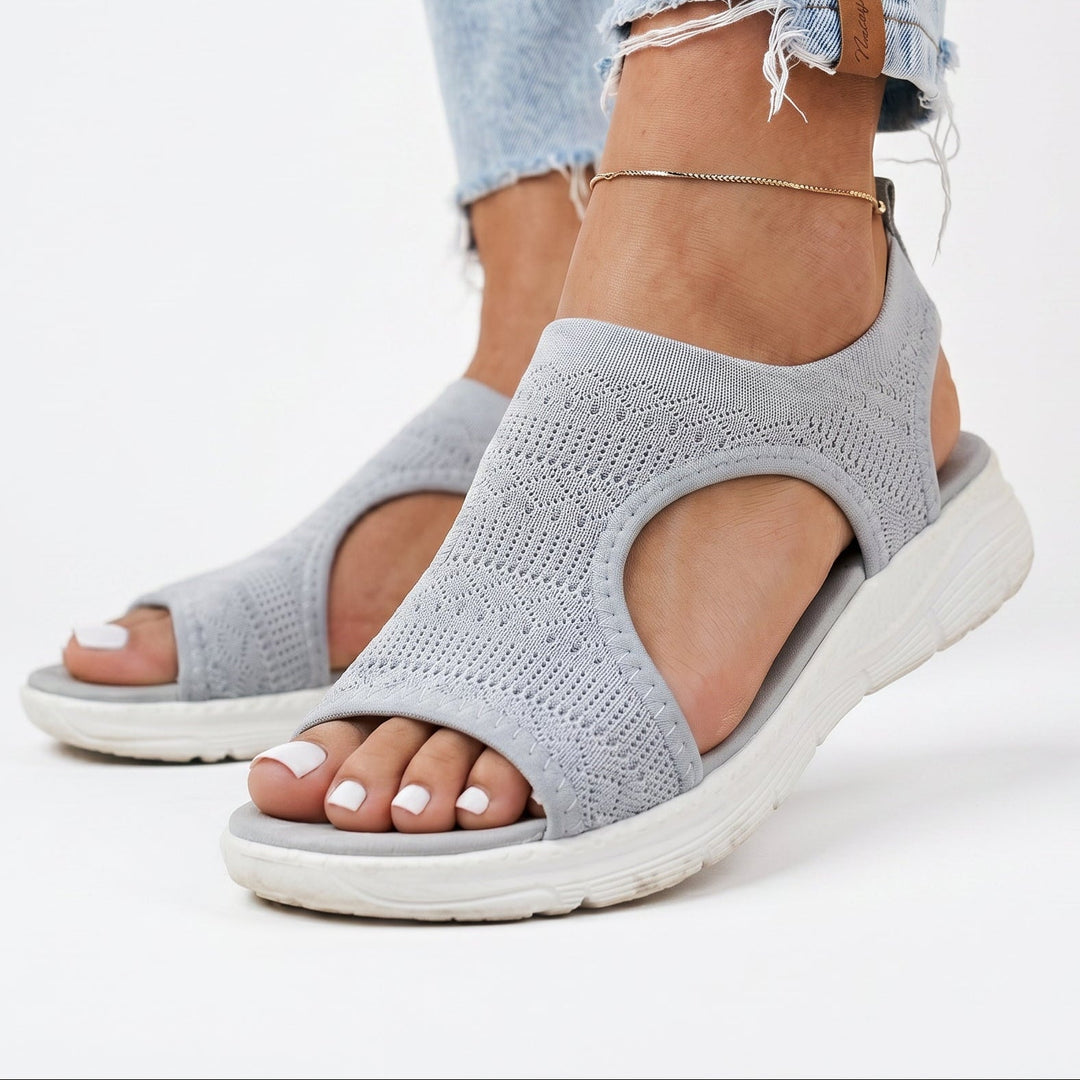 Stylish Black Wedge Sandals for Women - Gray