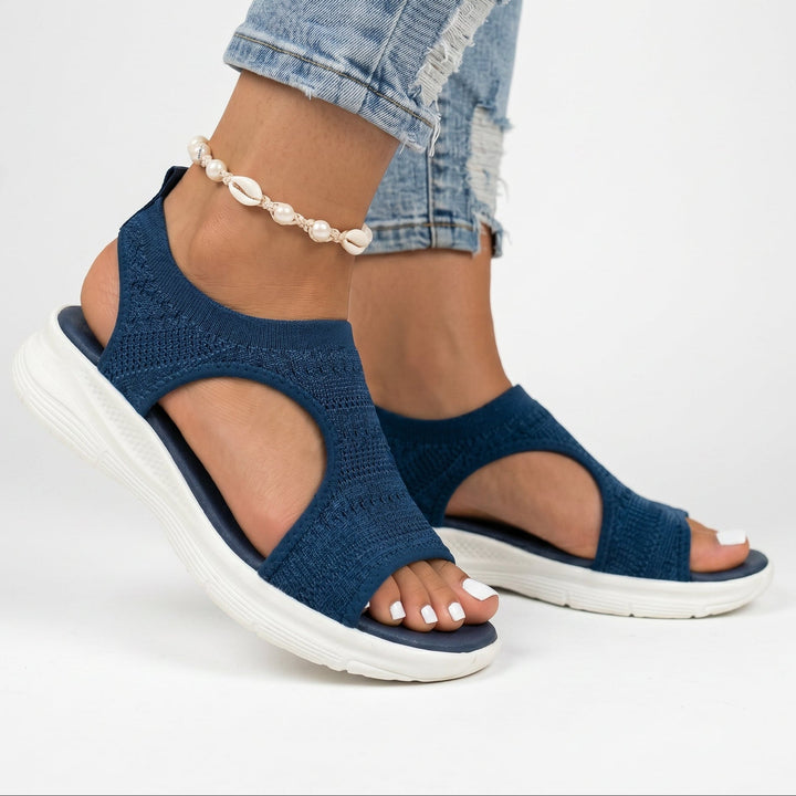 Stylish Black Wedge Sandals for Women - Dark Blue