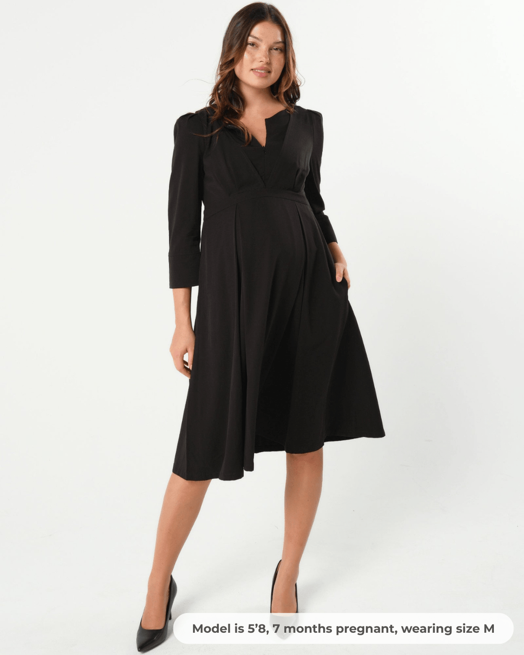 Sarah Empire Maternity & Nursing Dress in TENCEL (Regular & Petite) — gallery
