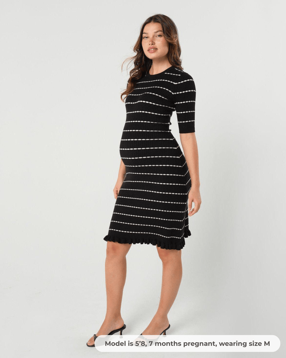 Louie Striped Knit Maternity & Nursing Dress — gallery