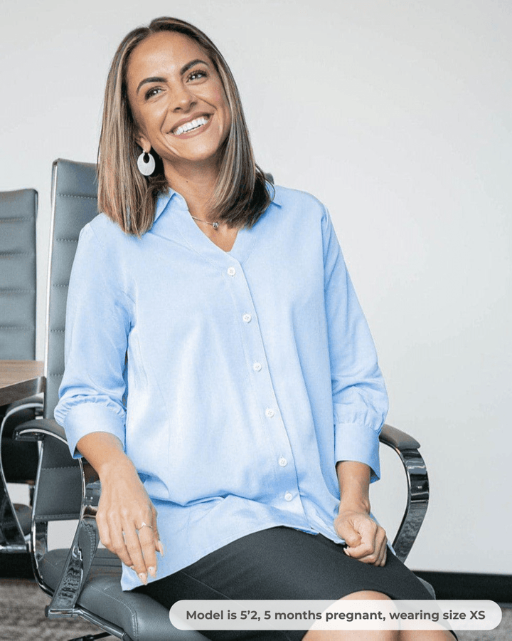 No-Gap Maternity Nursing Button Down Shirt in TENCEL (Regular & Petite) — gallery