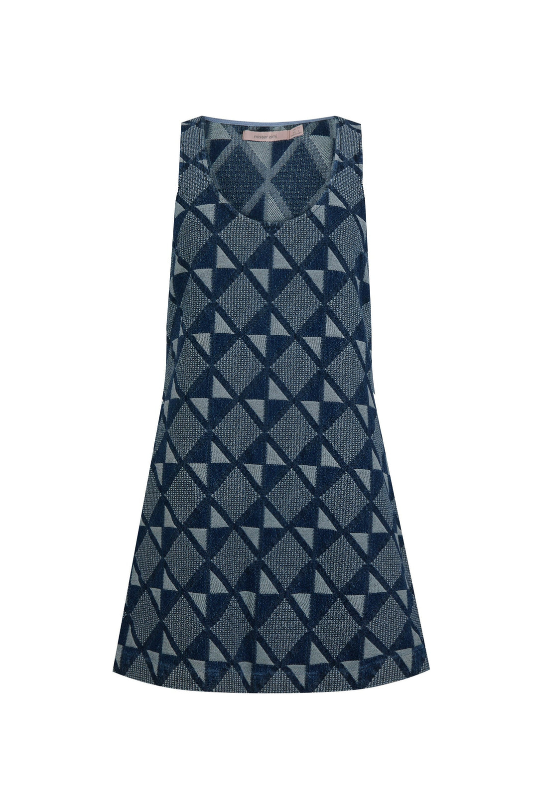 Courtney Mini Dress In Abstract Denim — gallery
