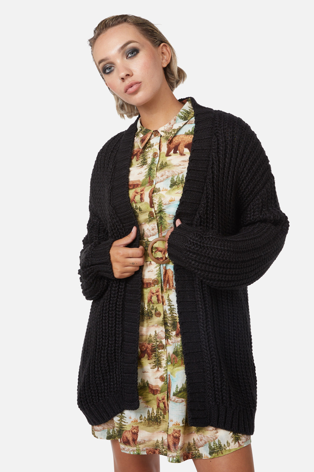 Field Work Chunky Knit Cardi Cardigan for Women - gallery