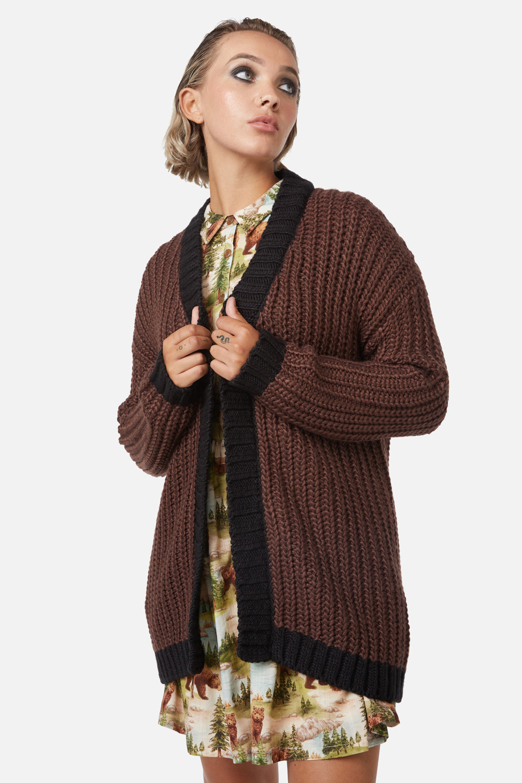 Field Work Chunky Knit Cardi Cardigan for Women